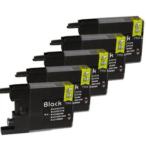 5 Schwarze Patronen. Alternativ zu LC-1220BK/LC-1240BK