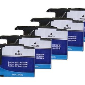 5 Schwarze Patronen. Alternativ zu LC-1280BK