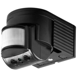 Bewegungsmelder 180°. schwarz. 230V. 12m. 1000W