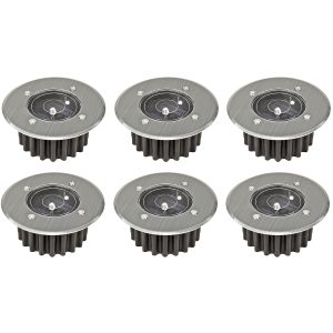 LED Bodenleuchte mit Solarfunktion. rund. 6er Set