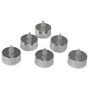 LED Teelichter silber. 6er Pack. inkl. Batterien