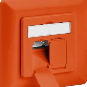 CAT 6a Unterputzdose 2xRJ45. geschirmt. orange