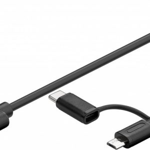 2in1 USB-Kabel 1 m. Schwarz