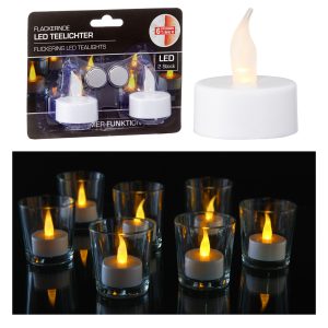LED Teelicht mit Timer-Funktion. 2er Pack