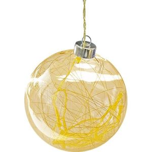 Weihnachtsdeko Glaskugel. 10 LED. 13cm. gelb