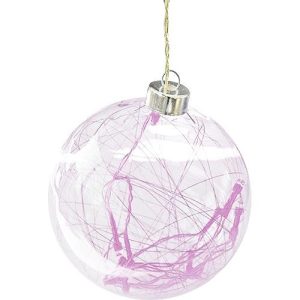 Weihnachtsdeko Glaskugel. 10 LED. 13cm. weiß