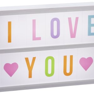 LED Lightbox 20x15cm mit 60 pastellfarbenen Buchstaben/Symbolen
