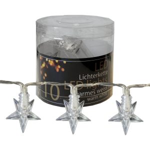 Lichterkette 10 LED Sterne 1.5m warmweiß