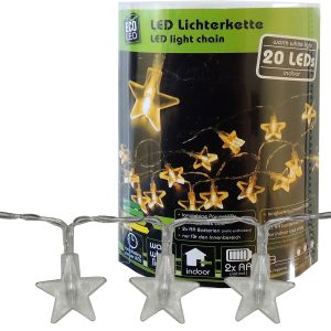 Lichterkette 20 LED Sterne 1.80m warmweiß