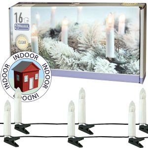 Lichterkette 16 Lampen Christbaumkerzen 6m warmweiß