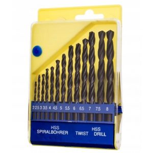 Metallbohrer Set 13-teilig. HSS 2mm bis 8mm. Zylinderschaft