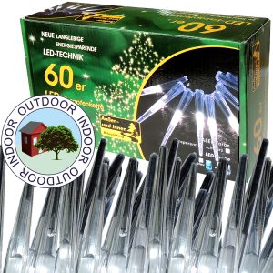 Lichterkette 60 LED Eiszapfen 6.7m warmweiß