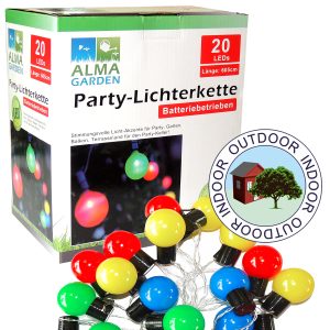 Lichterkette 20 LED 6m bunte Kugeln
