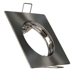 LED-Einbaurahmen. Edelstahl gebürstet. 75mm. für GU10. MR16. 50mm Lampen