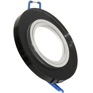 Einbaurahmen Glas 10mm. kristall-schwarz. starr für GU10. MR16. 50mm