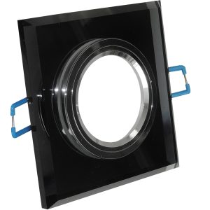 LED-Einbaurahmen. kristall-schwarz. starr. 90x90mm