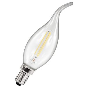 LED Kerze E14. 4W warmweiß Windstoß-Filament