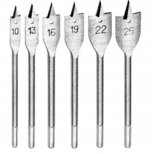 Holzbohrer Set 6-teilig. Fräsbohrer. Flügelbohrer 10mm bis 25mm – 150mm Länge