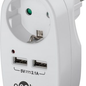 Schutzkontaktsteckdose 16 A mit 2x USB-Port. 2.1A
