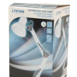 LED Schreibtischlampe. weiß. Kunststoff / Metall für E27 LED