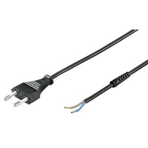 Netzkabel. Eurostecker mit Aderendhülsen. 1.5m. schwarz