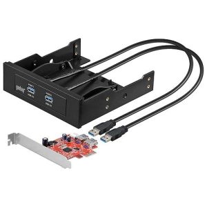 2 Port USB 3.0 intern PCIe Card mit 5.25″ / 3.5″ Frontpanel