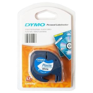 DYMO Letra Tag Etiketten-Band 12 mm x 4 m. Kunststoff. weiß