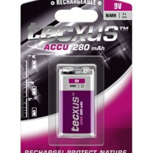 1 Stück Block 9V-Akku. 280 mAH tecxus