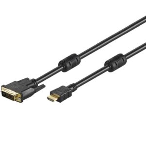 HDMI-Kabel 1.00m. HDMI > DVI. Goldkontakte