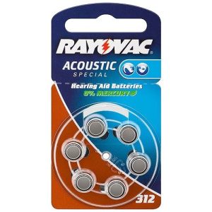 Hörgerätebatterie Rayovac / Varta 6 Stück V 312