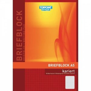 Briefblock A5. kariert. 50 Blatt
