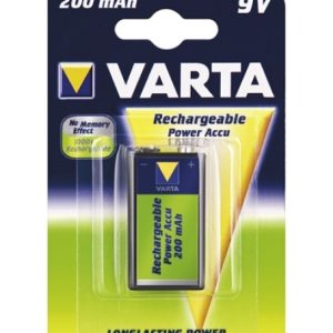 1 Stück Block 9V-Akku. 200 mAH Varta