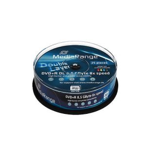 25 St. DVD+R Rohlinge. MediaRange. 8x. DoubleLayer. printable