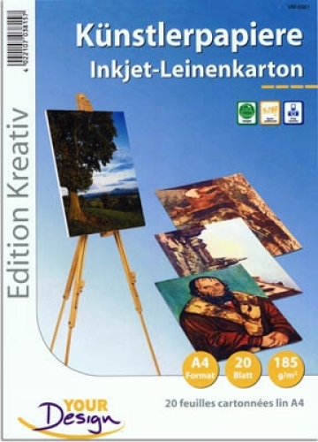 Künstlerpapier/Leinenkarton. A4. 20 Blatt. 185 g