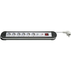 6-fach Steckdosenleiste mit Überspannungs/Temperaturschutz