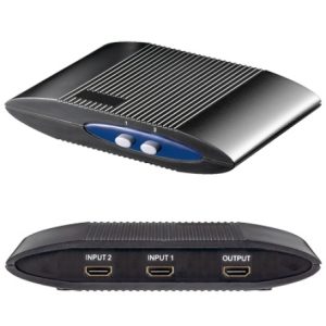 HDMI-Umschaltbox 2 IN / 1 OUT. Schwarz. manuell