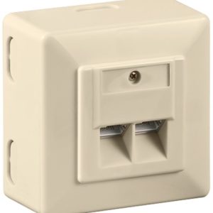 CAT 6 Universaldose 2xRJ45. geschirmt. beige