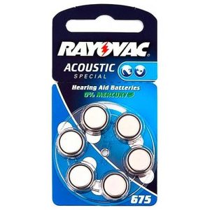 Hörgerätebatterie Rayovac / Varta 6 Stück V 675