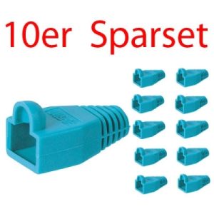 Tülle für RJ45 Stecker. blau. 10er Pack