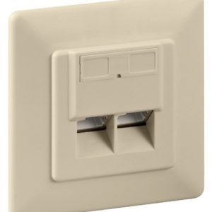 CAT 6 Unterputzdose 2xRJ45. geschirmt. beige