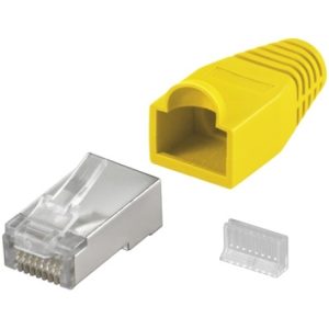 Modularstecker RJ45 geschirmt. Knickschutz. gelb
