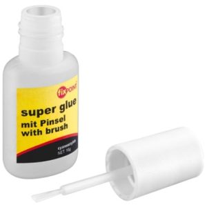 Sekundenkleber 10 g. Flasche mit Pinsel