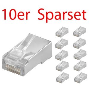Modularstecker RJ45 geschirmt. 8P8C. Flachkabel.10 STK