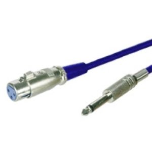 Mikrofon-Anschlusskabel 6m. blau. Klinke-XLR