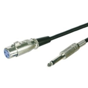 Mikrofon-Anschlusskabel 6m. schwarz. Klinke-XLR