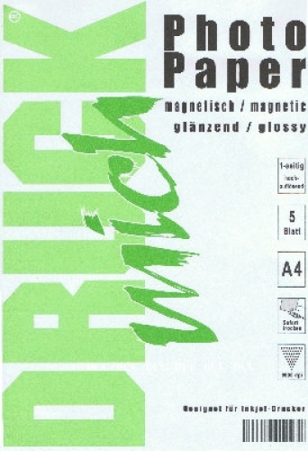 A4 magnetisches Papier. photo-glänzend. 5 Blatt