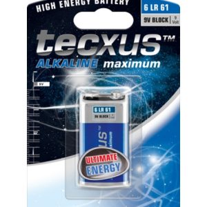 9V Block-Batterie. tecxus Alkali Mangan