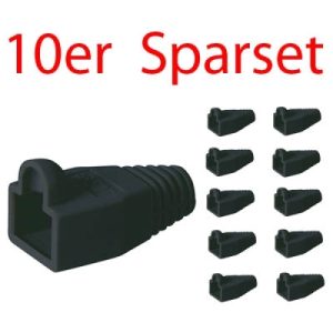 Tülle für RJ45 Stecker. schwarz. 10er Pack