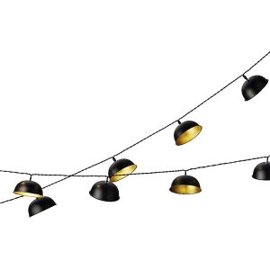 Lichterkette 10 LED-Lampenschirme 4.7m. warmweiss