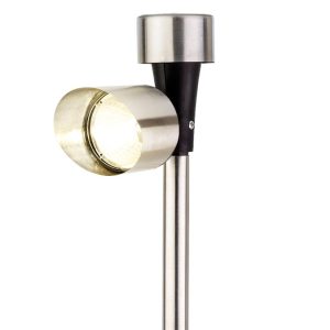 Solar-Gartenleuchte. Strahler aus Edelstahl Licht warmweiß